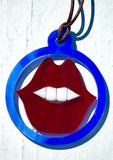 SMILE Lips glass jewelry necklace