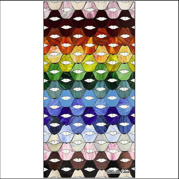 Rainbow Lips Deluxe- Plush Double Sided Print Towel (71