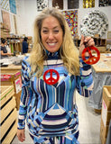 Big Peace Out !!! Stained Glass Original Jewelry by Allison Eden Studios- in Red