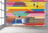 Prismatic Colorful Lined Wallpaper