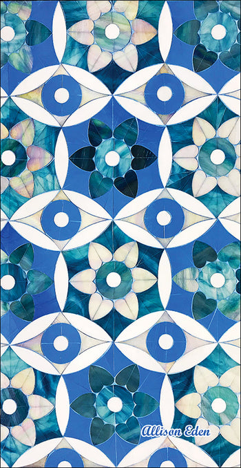 Deep Blue Moroccan Pattern Large Towel
