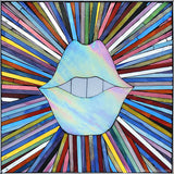 Tie Dye Lips Sunburst Glass Mosaic Artwork